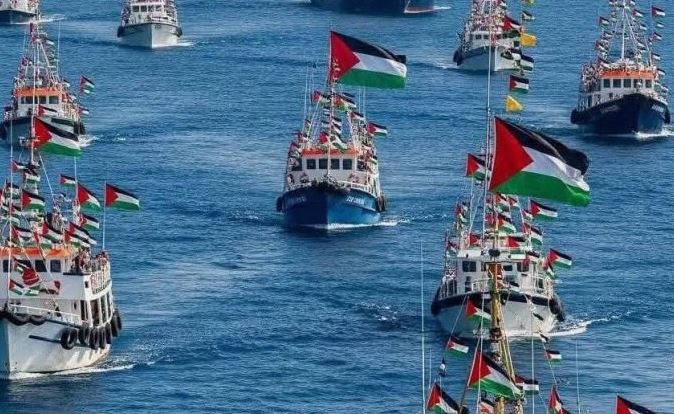 يتجه بثبات نحو غزة.. اليوم يدخل أسطول الصمود سواحل خان يونس